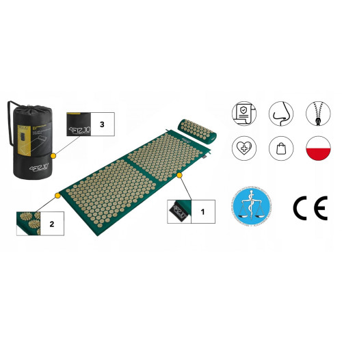 Мат для иглоукалывания  4FIZJO Classic Mat XL Аппликатор Кузнецова Navy Green/Gold - фото №3